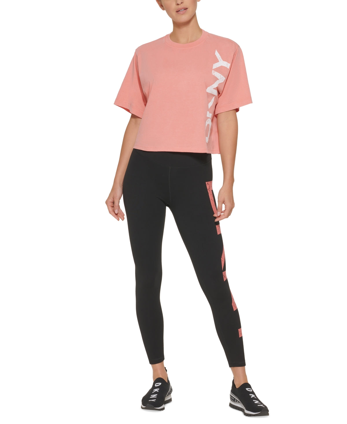 DKNY Women's Logo T-Shirt Orange Size XL