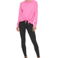 DKNY Women's Yoga Tie Front Hoodie Pink Size Large