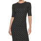 DKNY Women's Icon Logo Print Dress Black Size X-Large