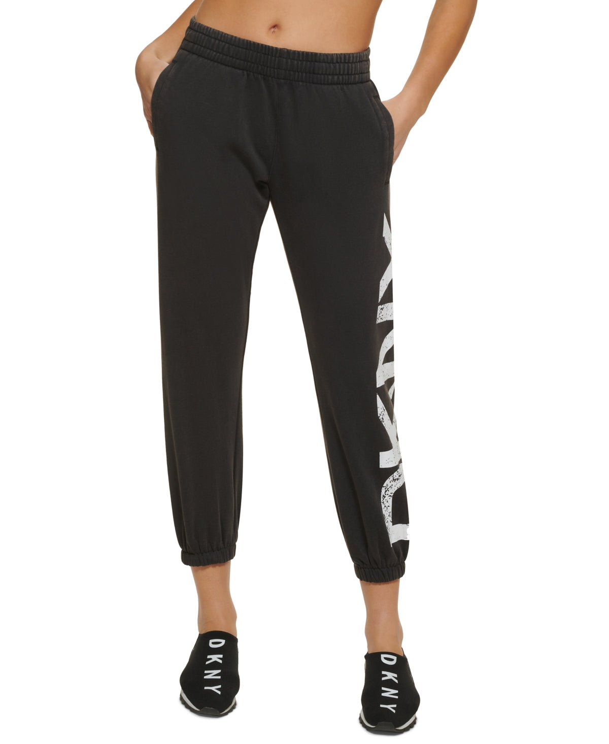 DKNY Women's Logo Joggers Black Size Medium