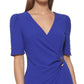 DKNY Women's Faux Wrap Sheath Dress Purple Size 14