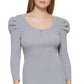 DKNY Women's Casual Midi Bodycon Dress Gray Size Medium