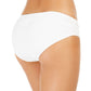 Michael Kors Women's Iconic Solids Shirred Bikini Swim Bottom White Size Medium