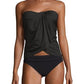 Vince Camuto Women's Strapless Draped Tankini Top Swimsuit Black