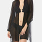 Carmen Marc Valvo Women's Tie Front Shirt Cover Up Swimsuit Black Size Small