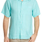Tommy Bahama Men's Short Sleeve Sea Glass Camp Shirt Blue Size X-Large