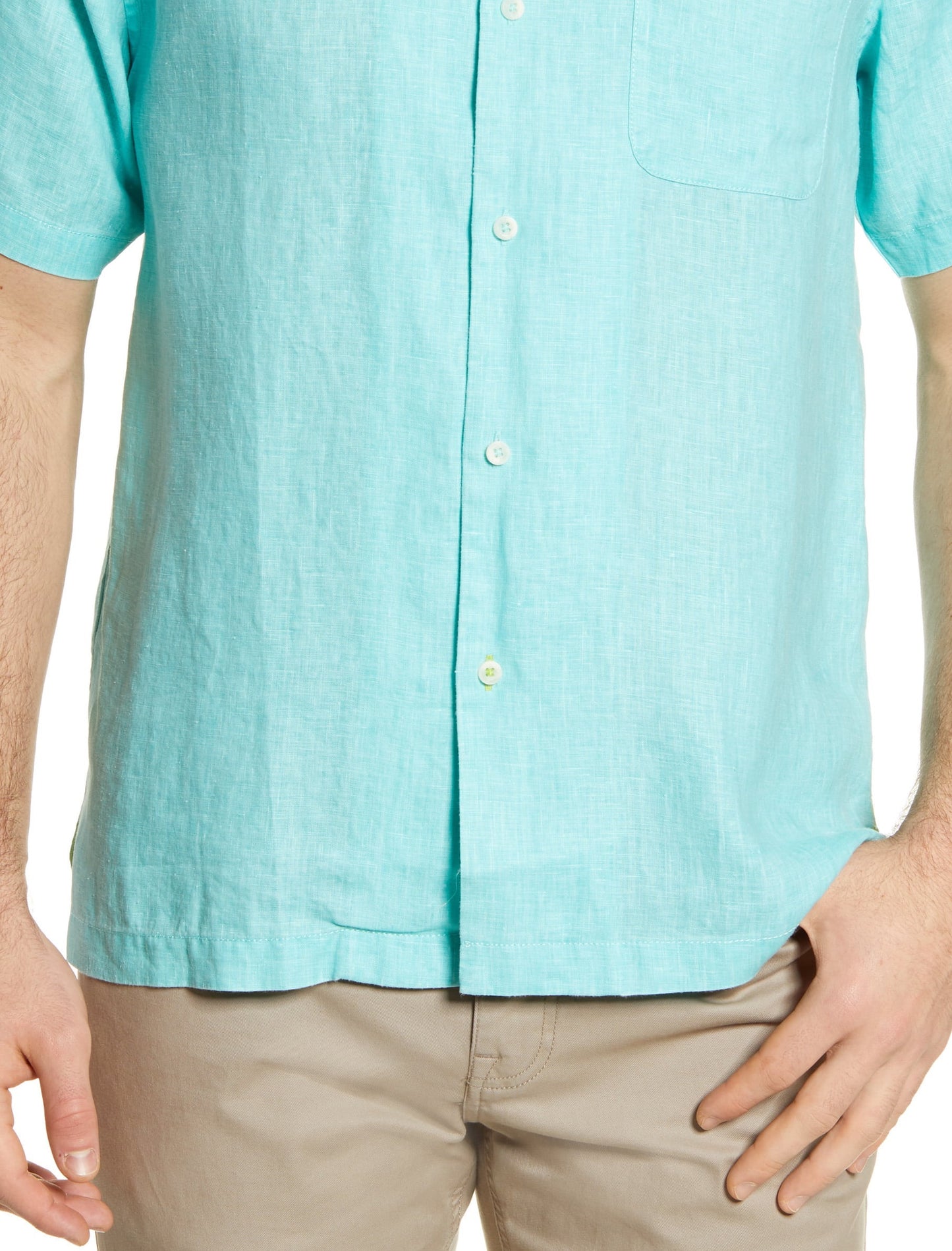 Tommy Bahama Men's Short Sleeve Sea Glass Camp Shirt Blue Size X-Large
