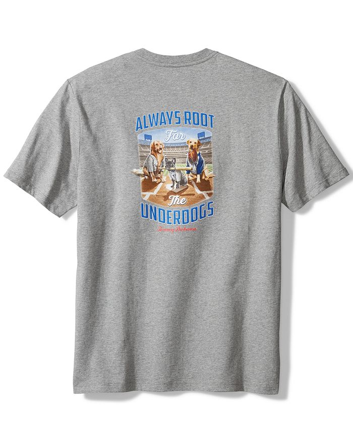 Tommy Bahama Men's Root For The Underdogs Graphic Tee Gray Size X-Large