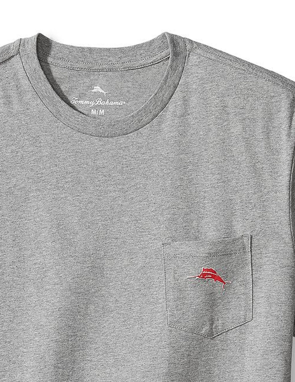 Tommy Bahama Men's Root For The Underdogs Graphic Tee Gray Size X-Large