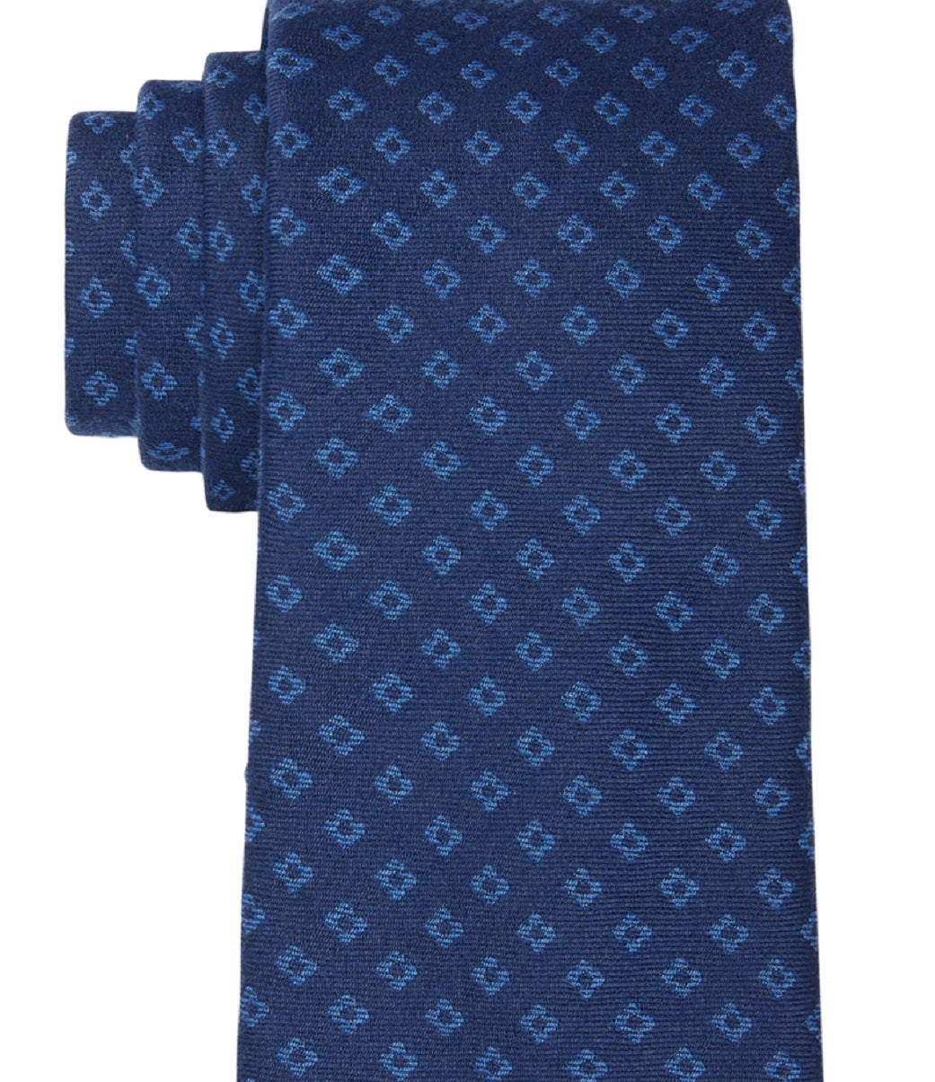 Tommy Hilfiger Men's Clean Neat Tie Blue Size Regular