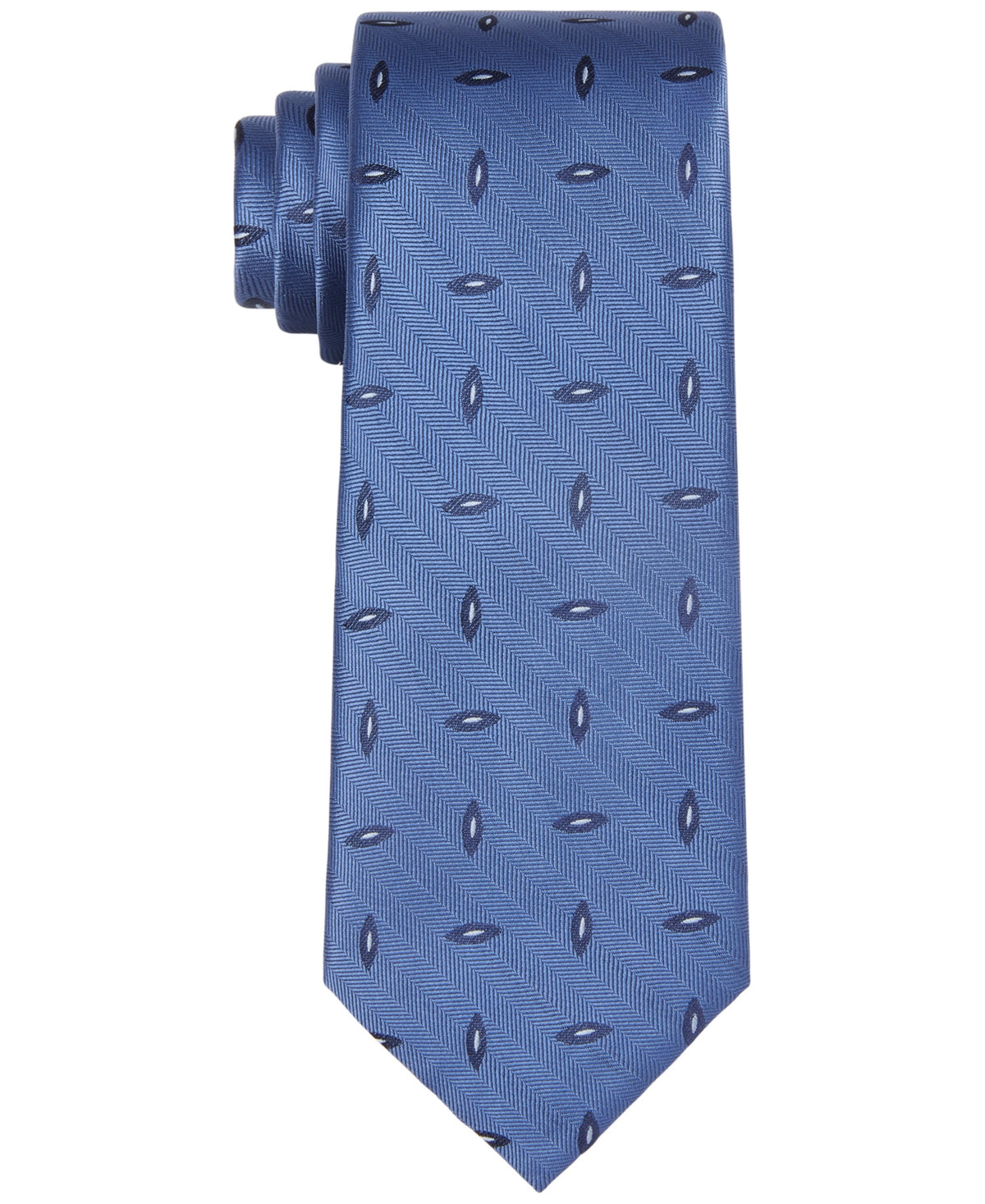 केल्विन क्लाइन पुरुषों का सॉसर स्लिम हेरिंगबोन जियो टाई नीला रेगुलर साइज़