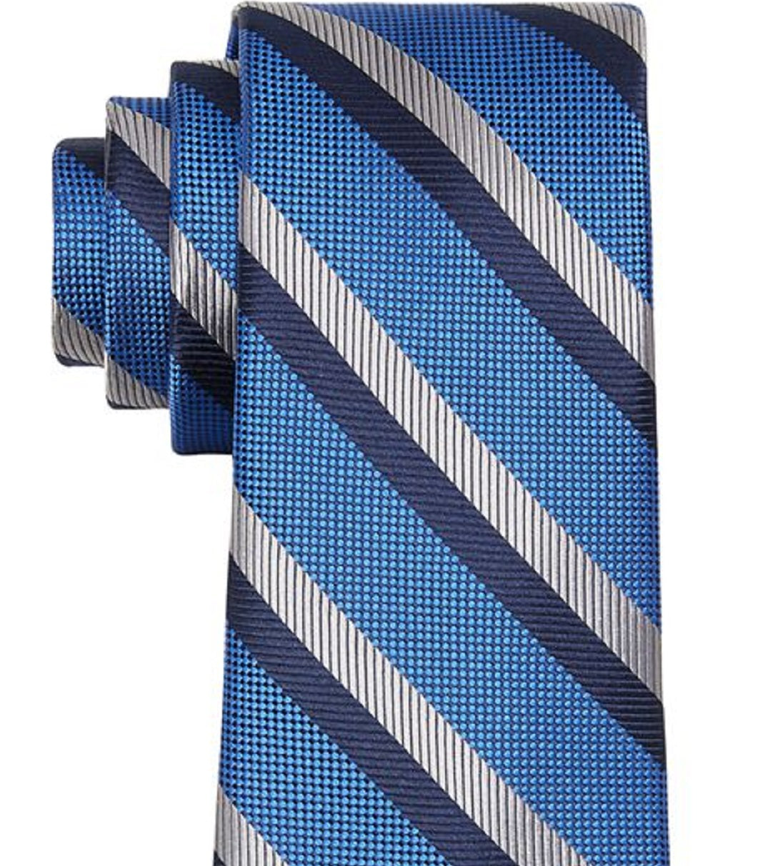 Tommy Hilfiger Men's Diagonally Striped Tie Blue Size Regular