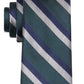 Tommy Hilfiger Men's Diagonally Striped Tie Green Size Regular