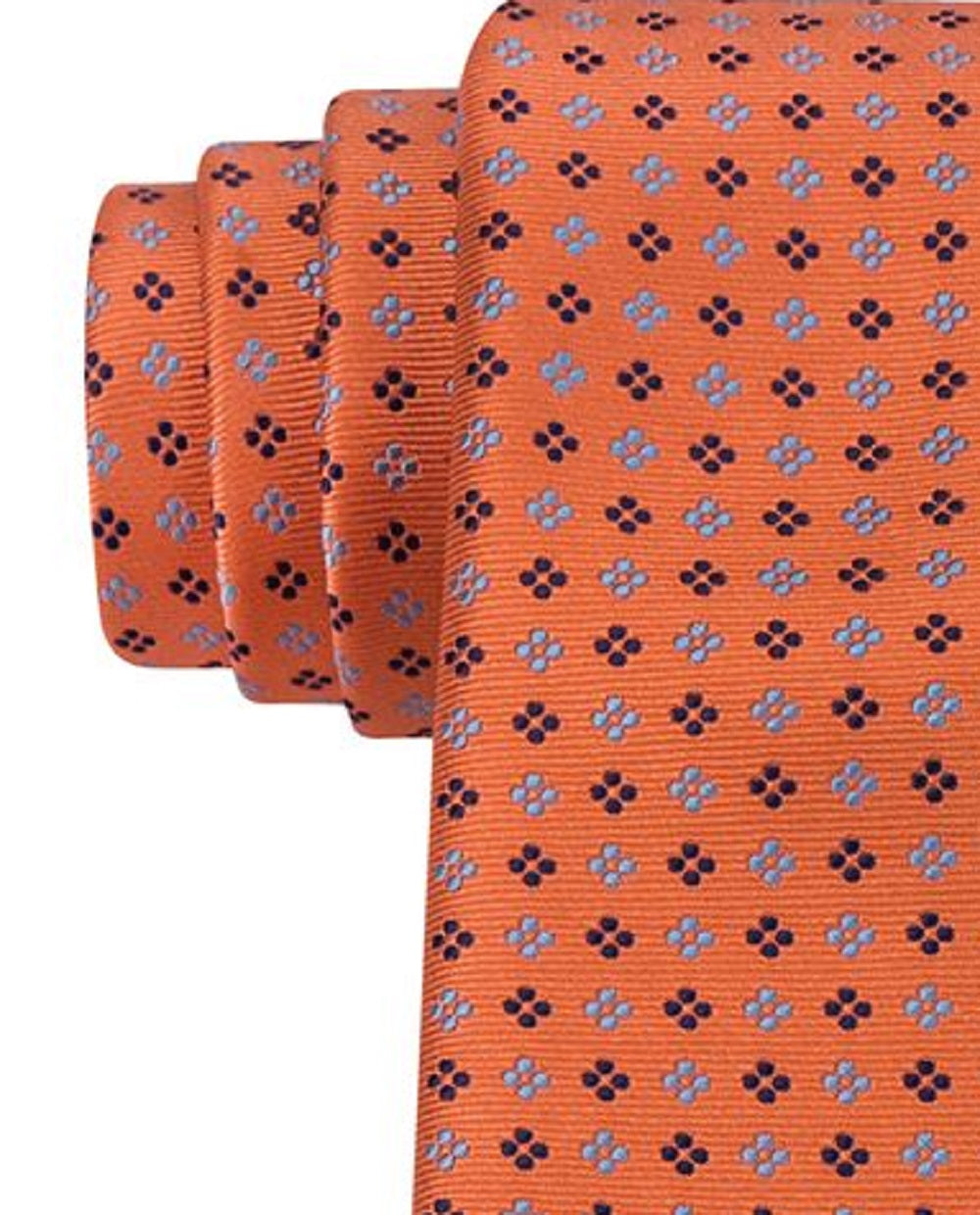 Tommy Hilfiger Men's Coreneat Ii Silk Print Neck Tie Orange Size Regular