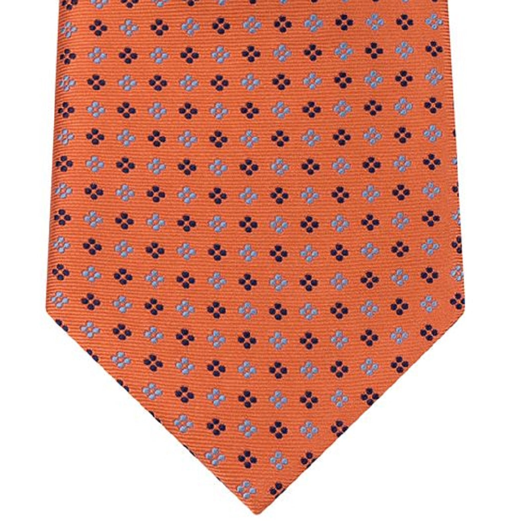 Tommy Hilfiger Men's Coreneat Ii Silk Print Neck Tie Orange Size Regular