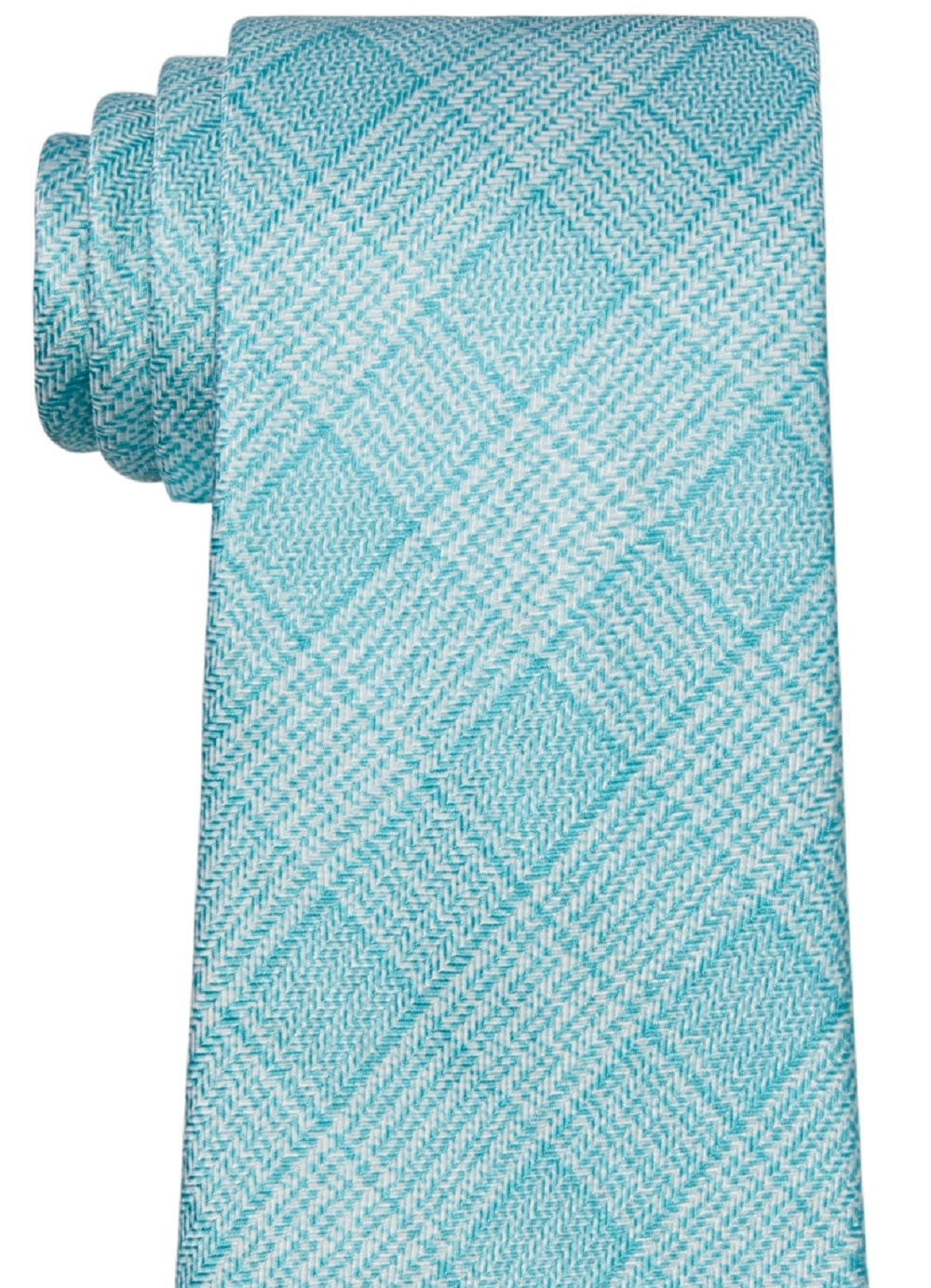 Michael Kors Men's Check Print Tie Green Size Regular