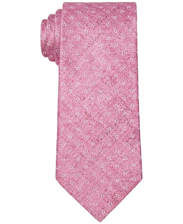 Michael Kors Men's Geometric Print Tie Pink Size Regular