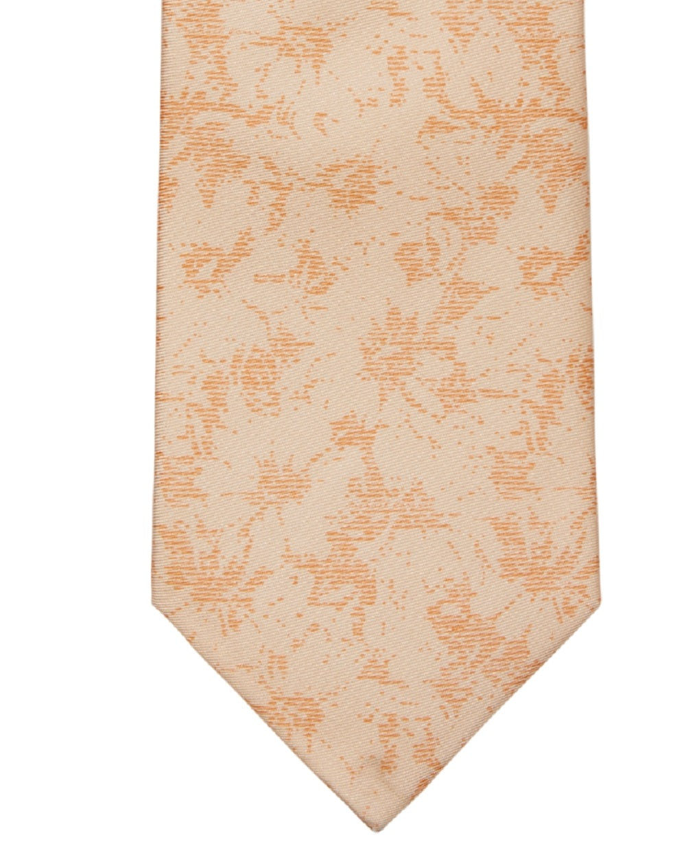 Michael Kors Men's Tonal Textured Botanical Print Tie Orange Size Regular