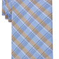 Michael Kors Men's Linear Plaid Accent Tie Brown Size Regular