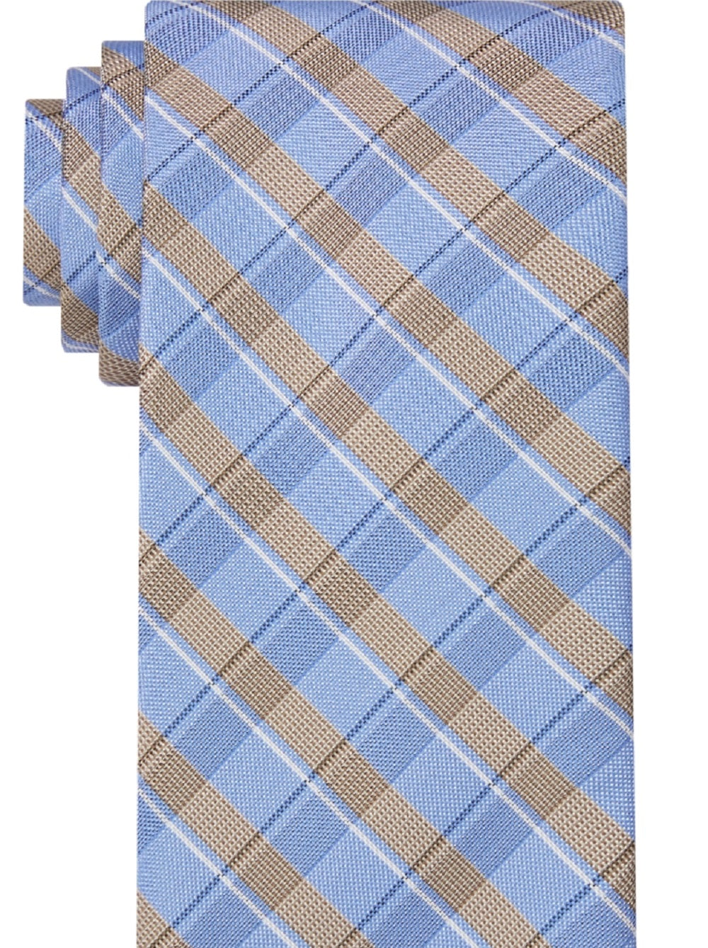 Michael Kors Men's Linear Plaid Accent Tie Brown Size Regular