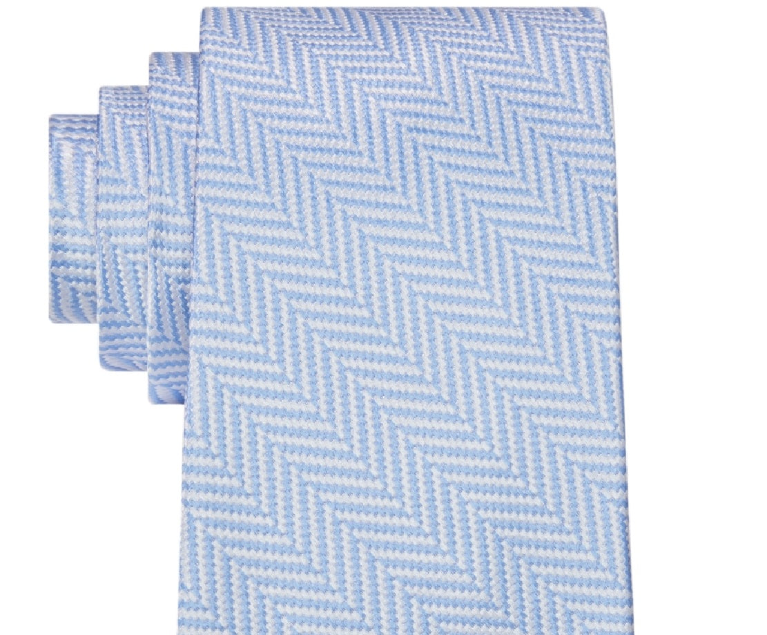 Tommy Hilfiger Men's Wide Newport Herringbone Tie Blue Size Regular
