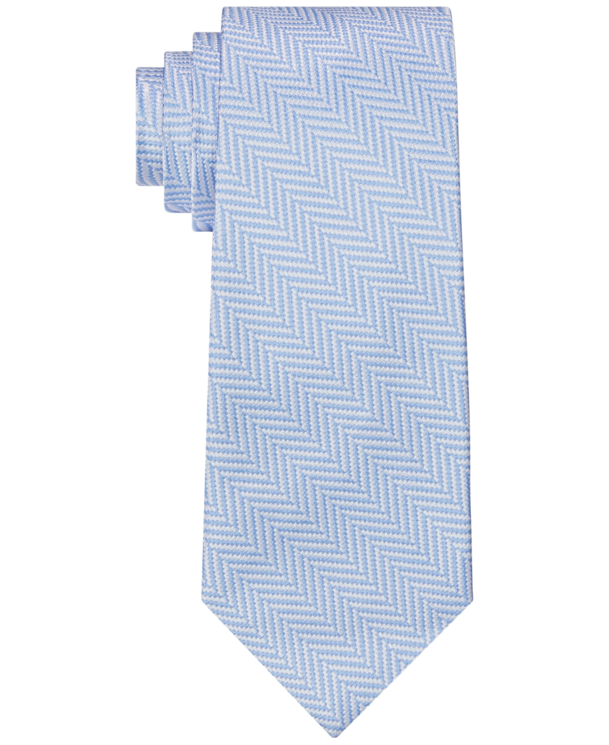 Tommy Hilfiger Men's Wide Newport Herringbone Tie Blue Size Regular