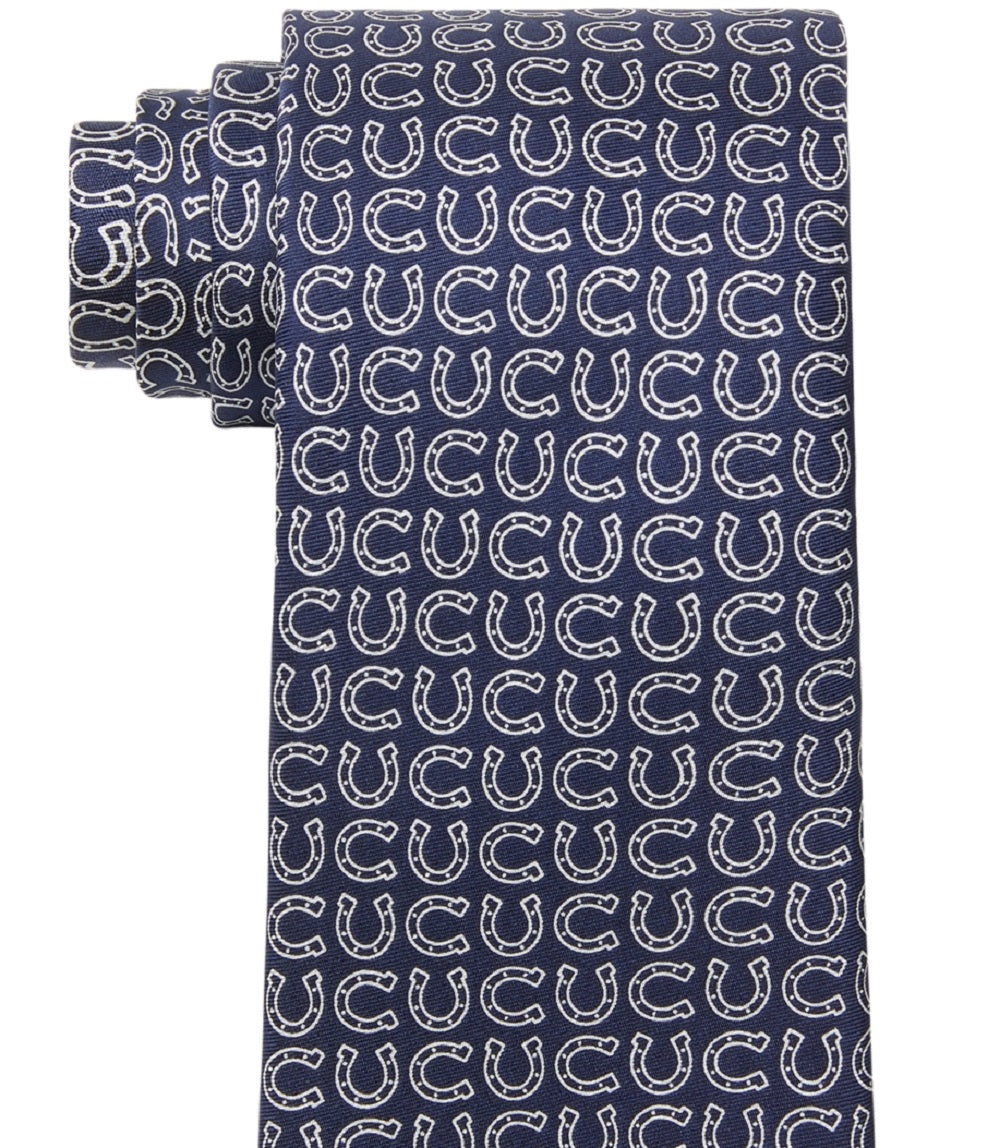 Tommy Hilfiger Men's Bexley Horseshoe Print Silk Tie Blue Size Regular