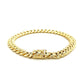 7.5mm 14k Yellow Gold Semi Solid Miami Cuban Bracelet