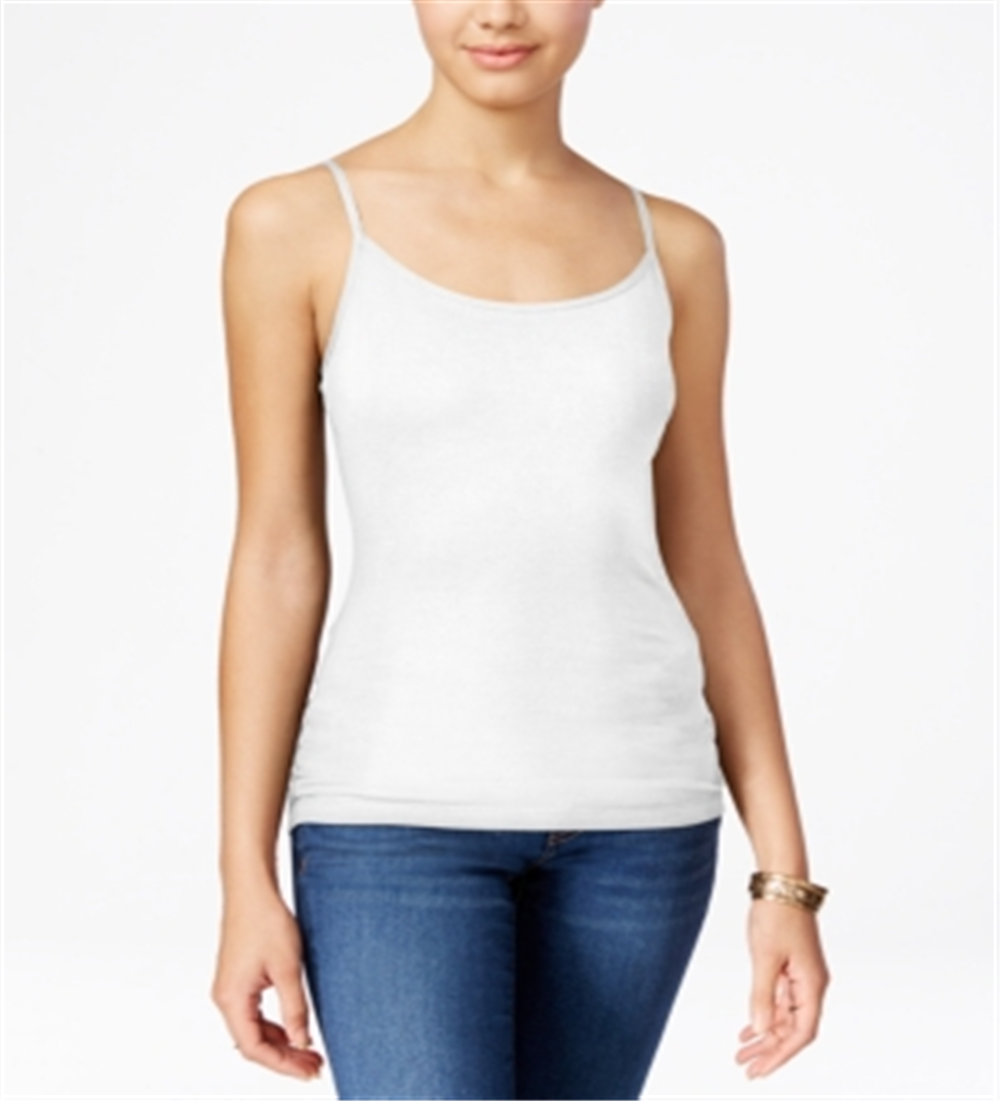 Planet Gold Junior's Spaghetti Strap Tank Top White Size X-Large