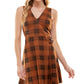 Planet Gold Juniors' Faux-Wrap Side-Buckle Dress Brown Size Small