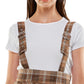 Planet Gold Junior's Plaid Jumper Brown Size Medium