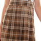 Planet Gold Junior's Plaid Jumper Brown Size Medium