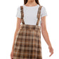 Planet Gold Junior's Plaid Jumper Brown Size Medium