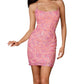Aleta - Lace-up Back Scoop Neck Cocktail Dress