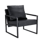 Classic Leather and Metal Frame Sofa