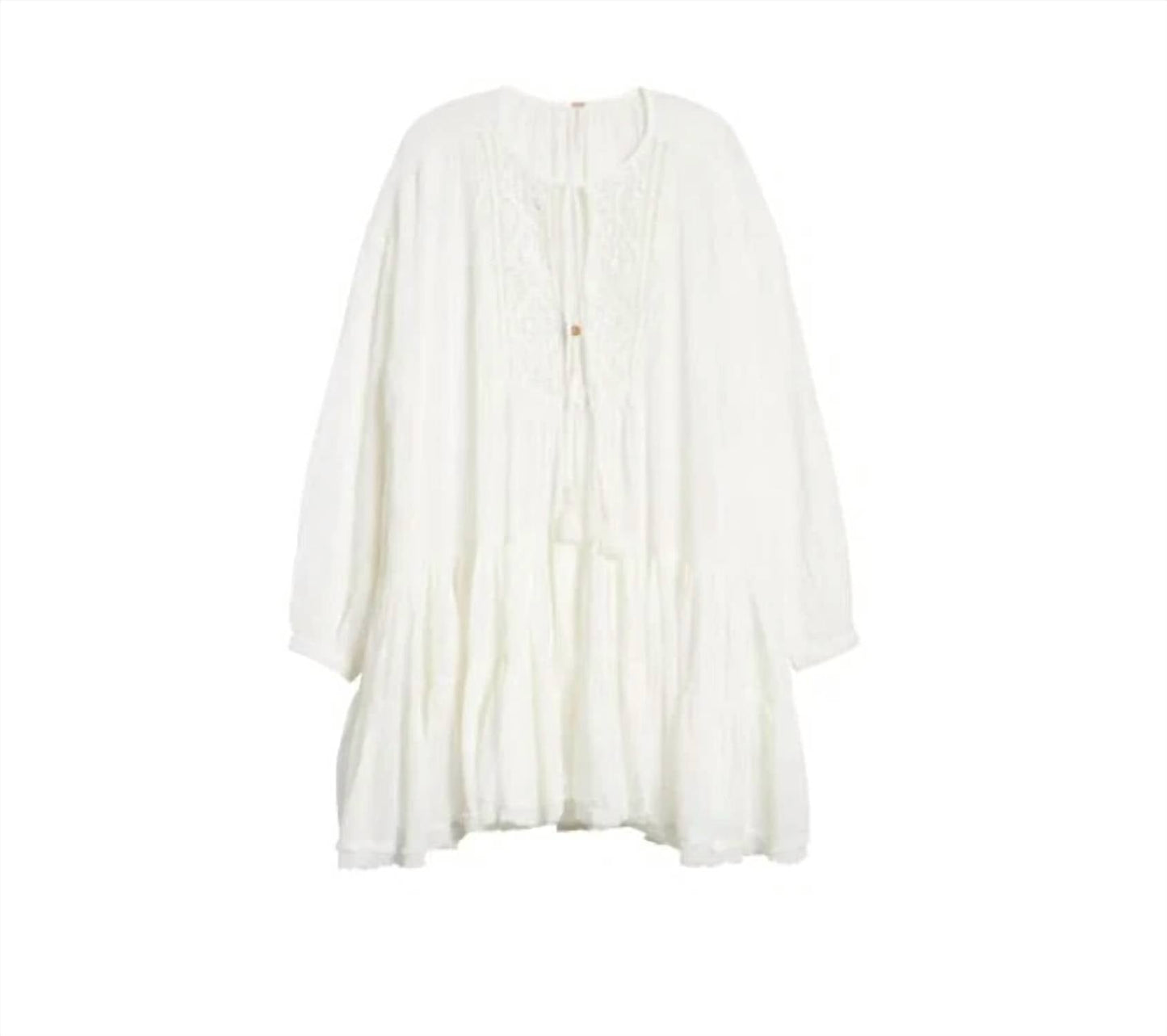Free People - White Mini Dress Endless Summer Crochet Boho