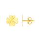 14K Yellow Gold Four Leaf Clover Earrings