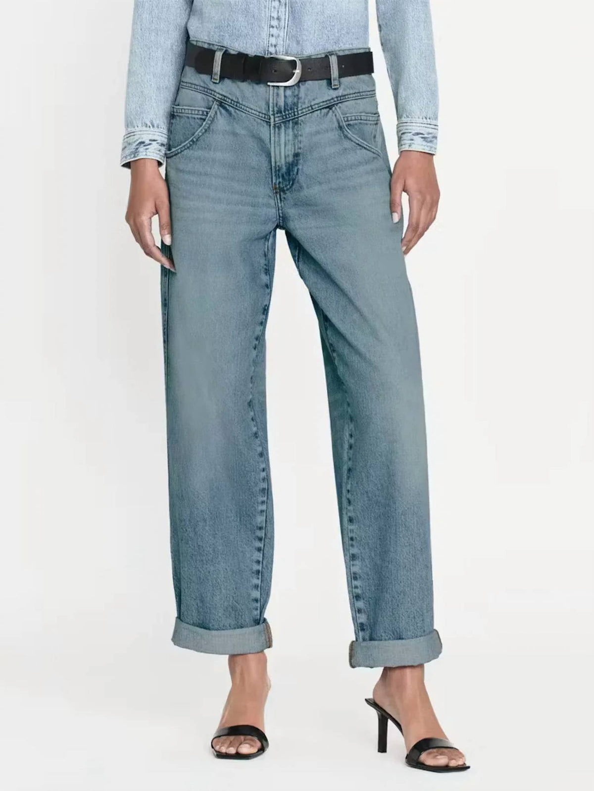 Frame - 90's Utility Loose Straight High Rise Jean