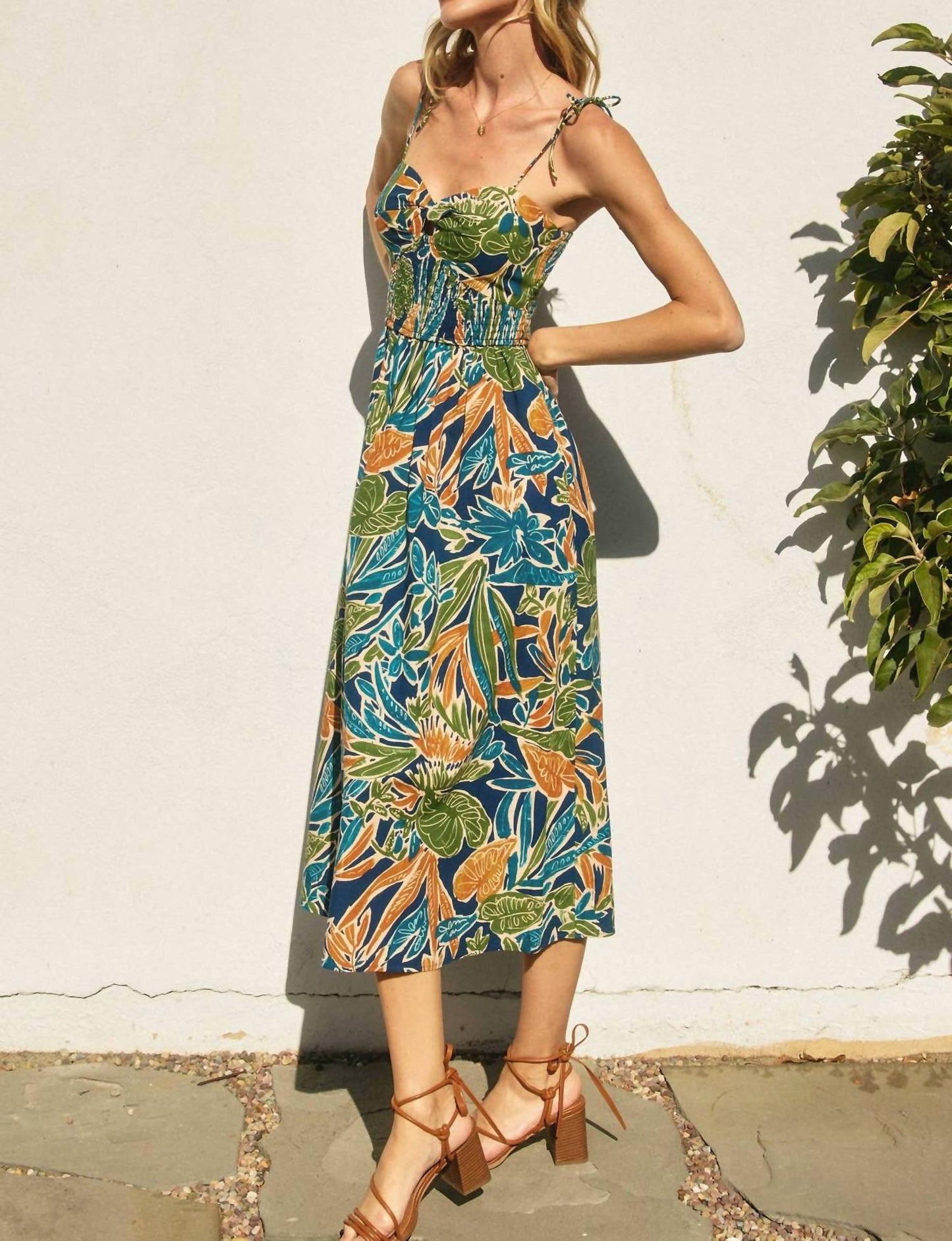 Dress Forum - Havana Twist Knot Tie Shoulder Midi Dress