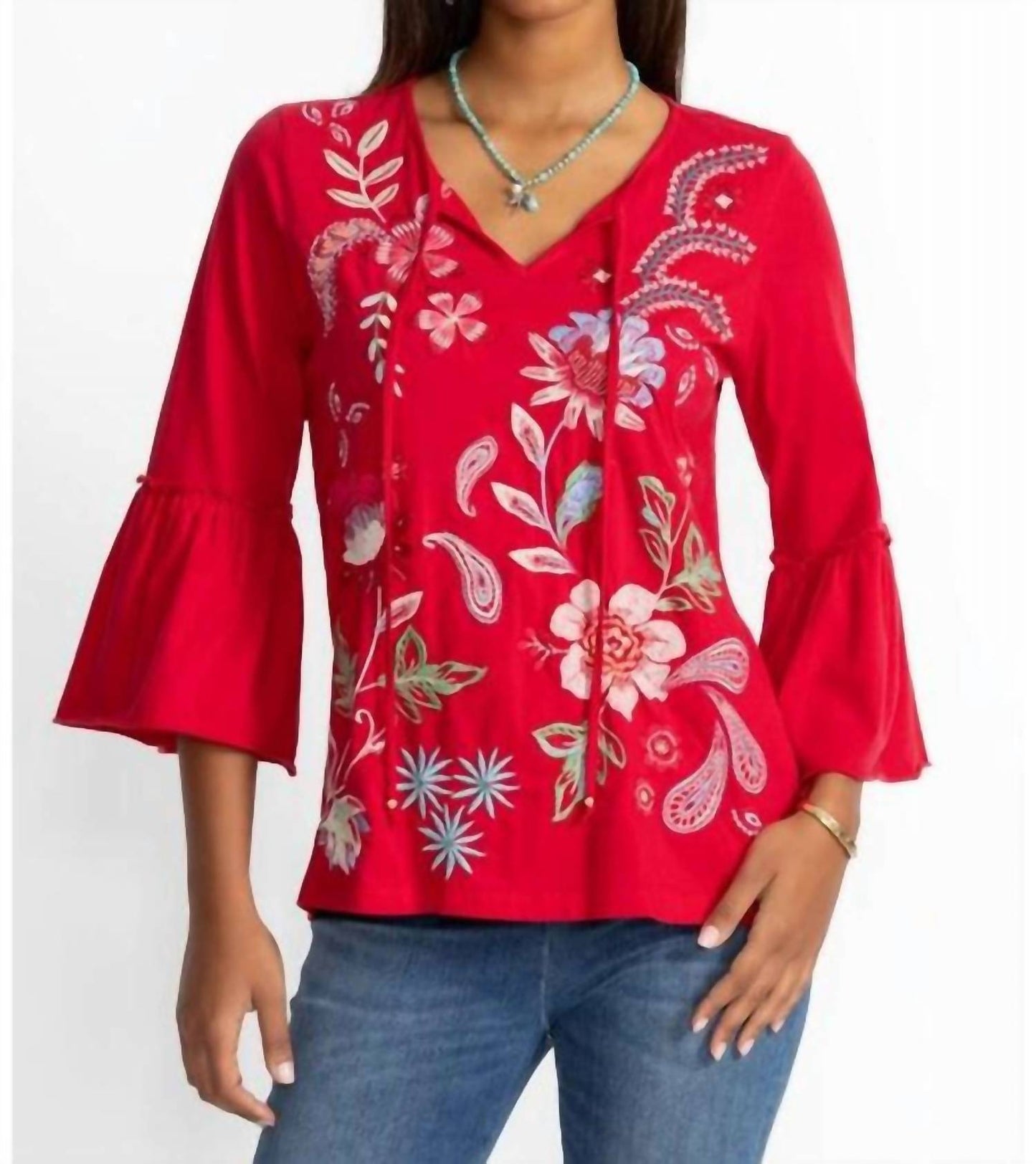 Johnny Was - Freyde Ruffle Sleeve T-shirt