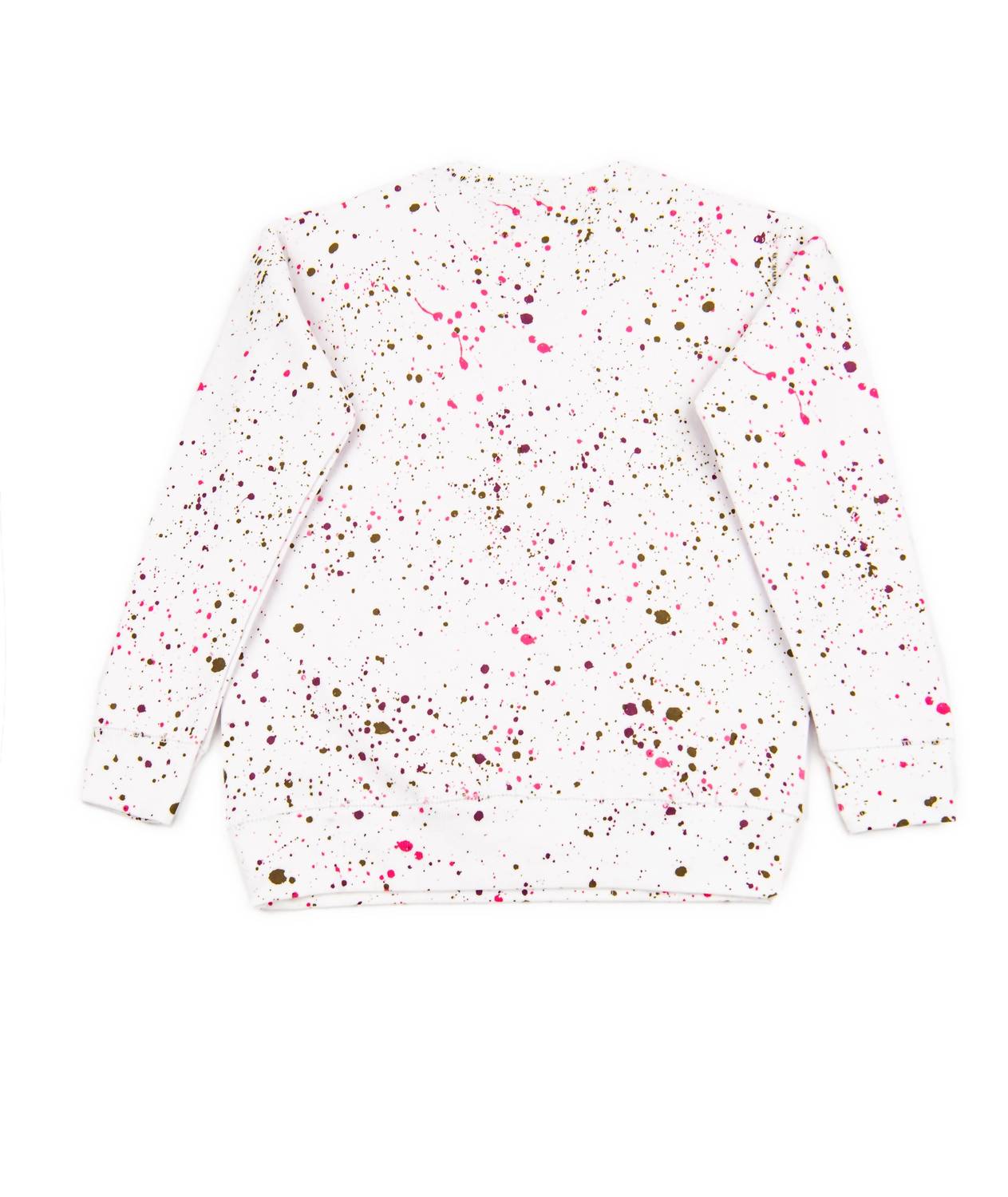 Vintage Havana - Girls Splatter Bow Oversized Crew Sweatshirt