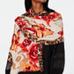 INC International Concepts Women's Leopard Floral Pashmina Red Size Regular