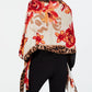 INC International Concepts Women's Leopard Floral Pashmina Red Size Regular