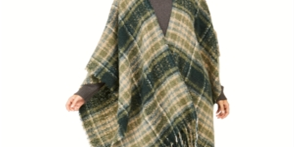Charter Club Women's Supersoft Brushed Fringed Top -Green One size