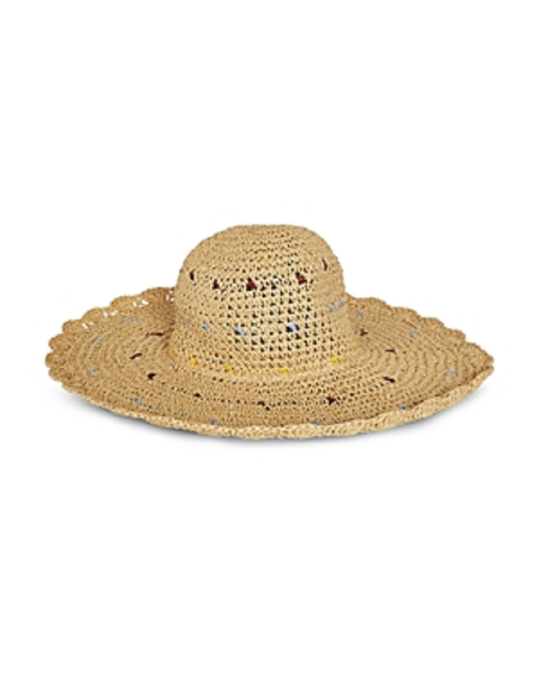BCBGMAXAZRIA Women's Scalloped Edge Sun Hat Brown Size Regular