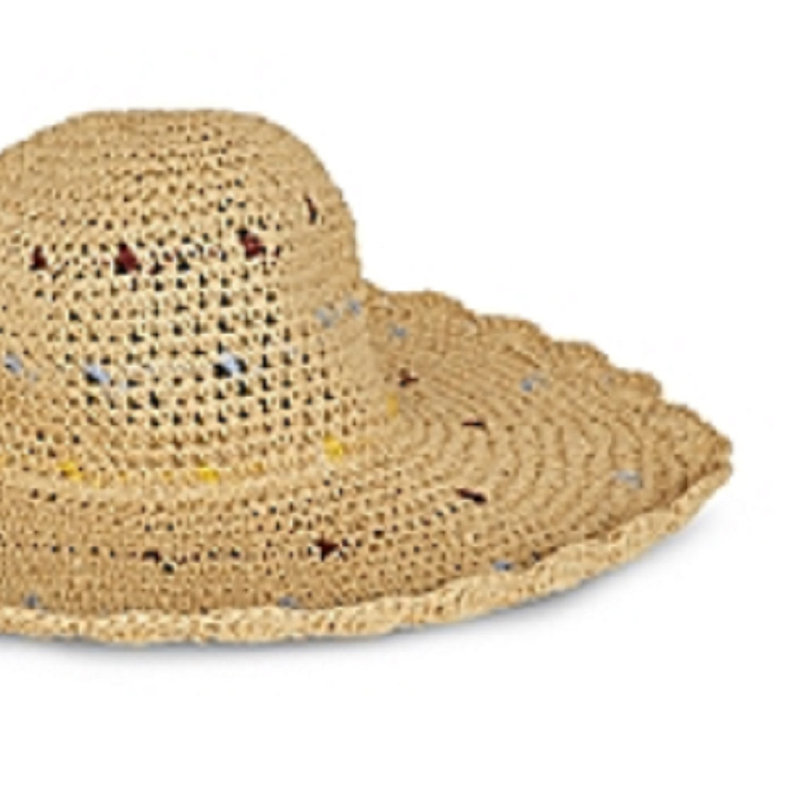 BCBGMAXAZRIA Women's Scalloped Edge Sun Hat Brown Size Regular