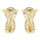 14K Yellow and White Gold 1/2 TDW "X" Shape Cross Over Diamond Hoop Earrings (I-J, I2-I3)