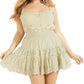 GUESS Women's Cotton Button Front Eyelet Tank Top Green Size Medium