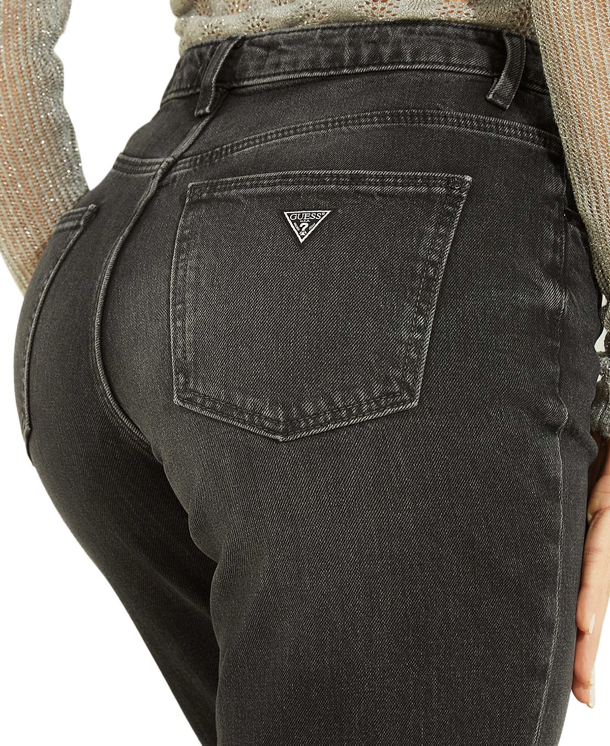 GUESS Women's High Rise Mom Jeans Black Size 29X27