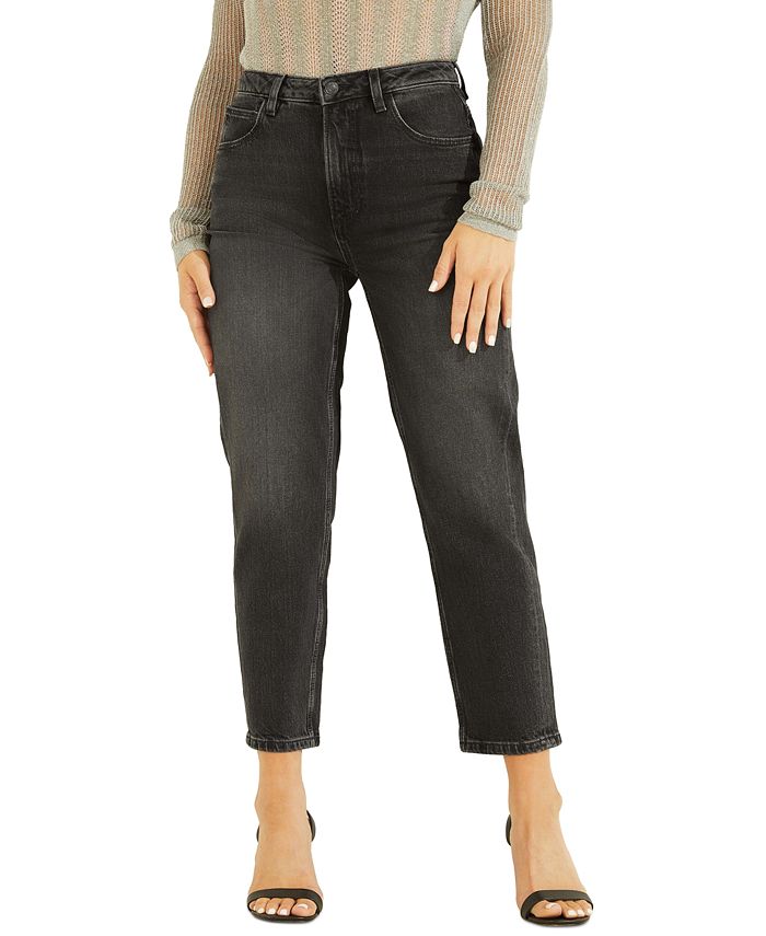 GUESS Women's High Rise Mom Jeans Black Size 30X27